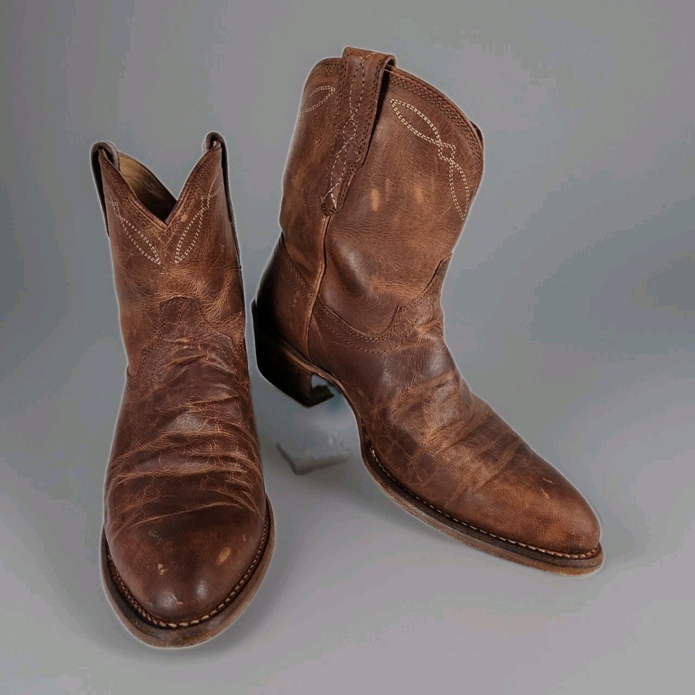 Tecovas The Jamie Women's Cowgirl Boots Size 7B Scotch Goat Brown Leather 1.75"